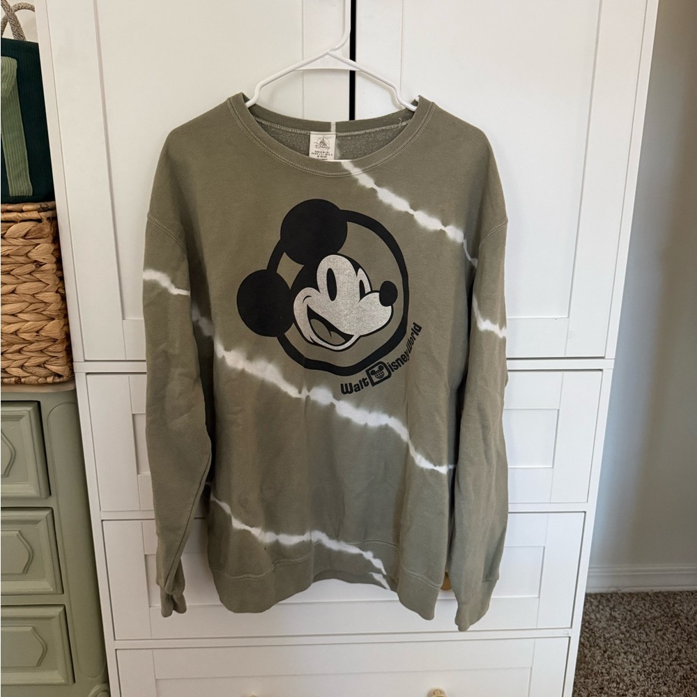 Disney Olive and White Mickey Mouse Tee